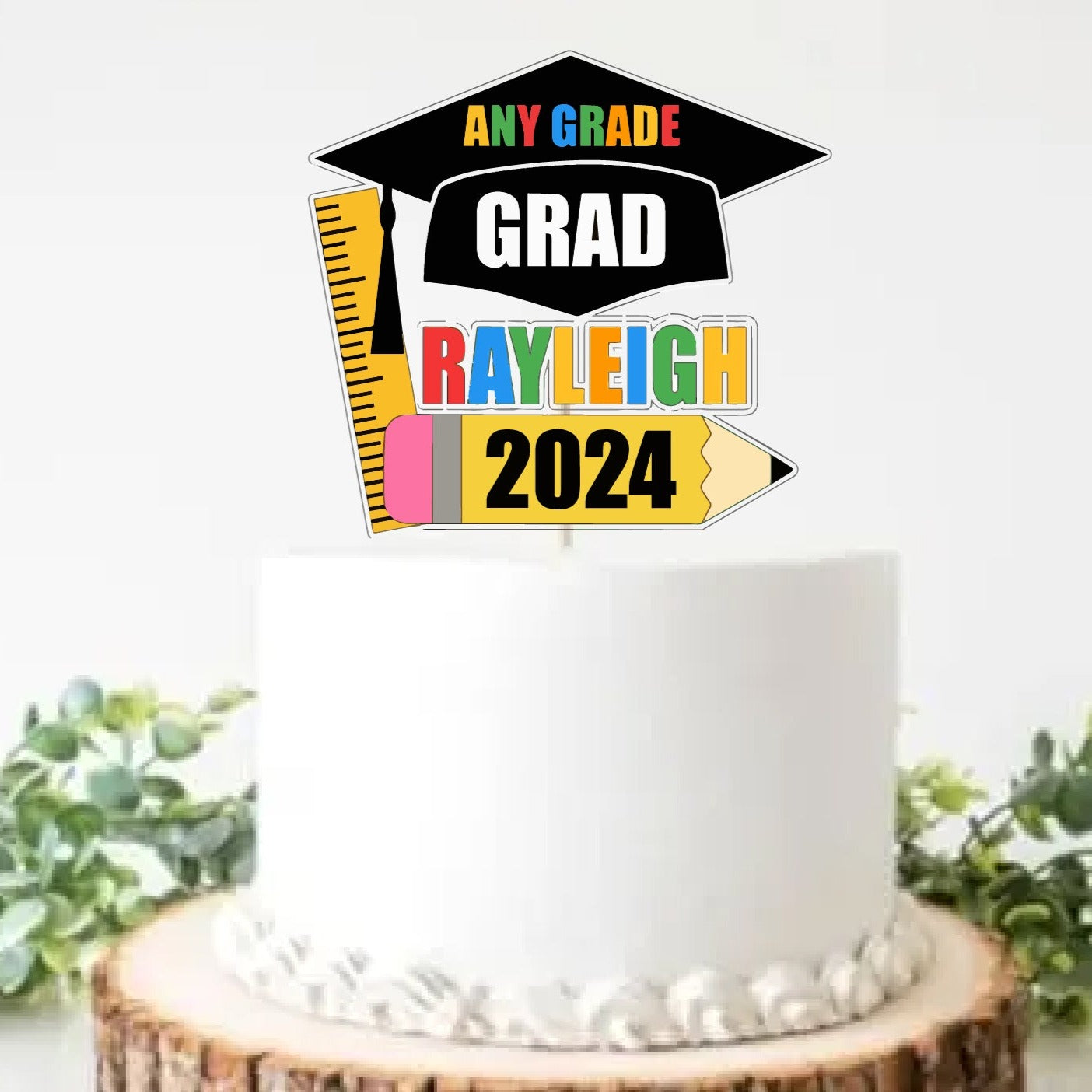 graduation personalized cake topper