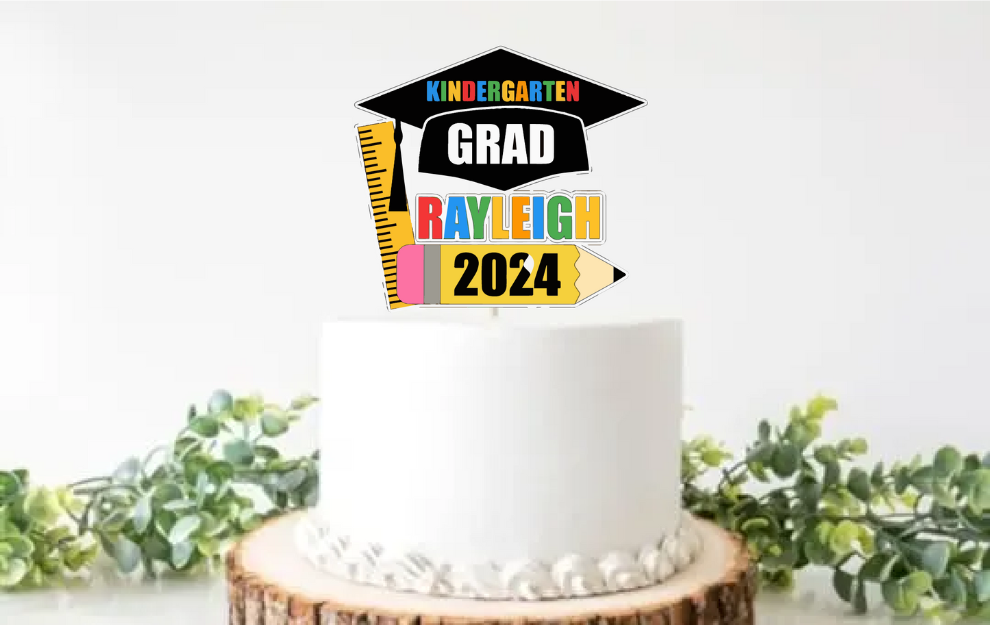 kindergarten graduation personalized cake topper