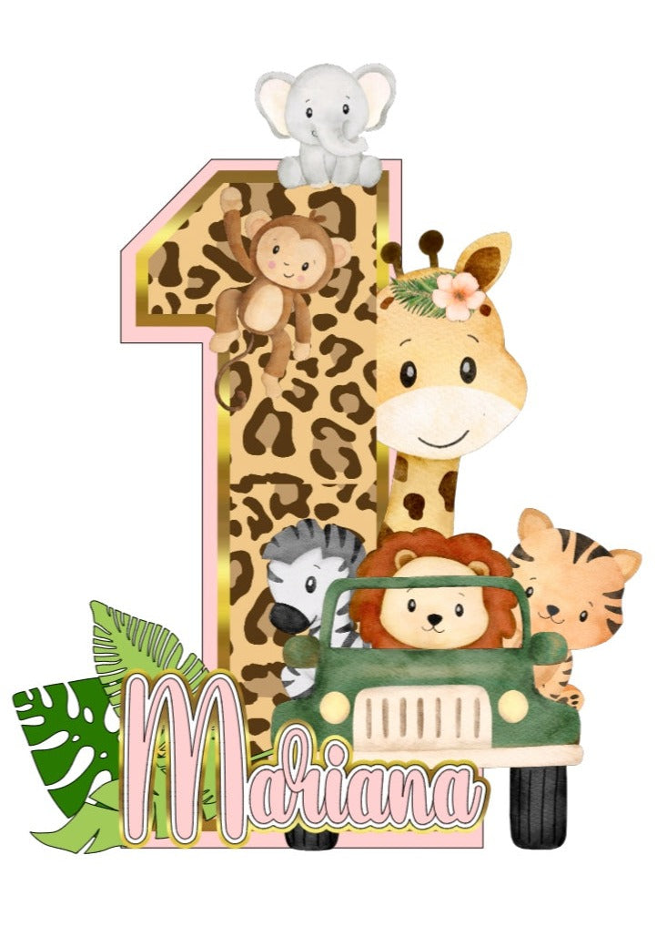 Jungle Safari - Large Pink 3D Letters