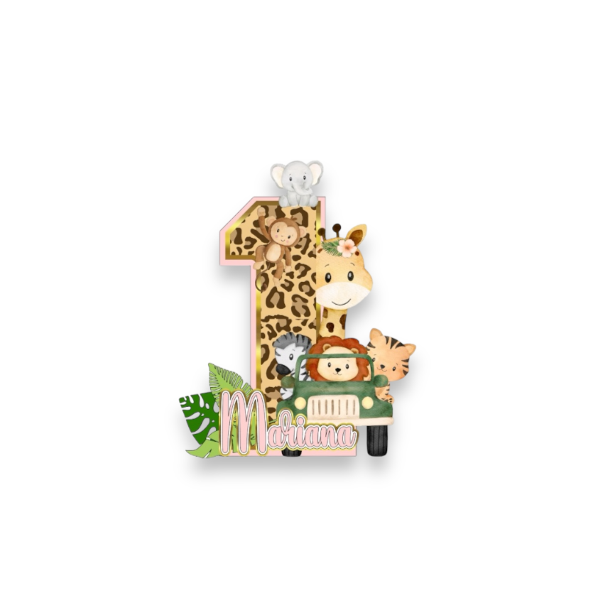 Jungle Safari - Large Pink 3D Letters