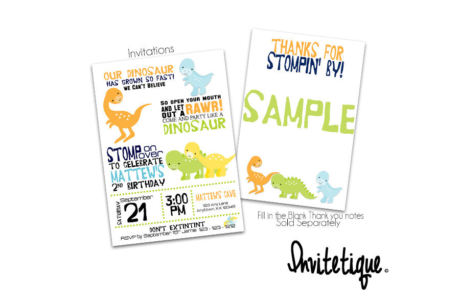 Dinosaurs Birthday Invitation – Invitetique