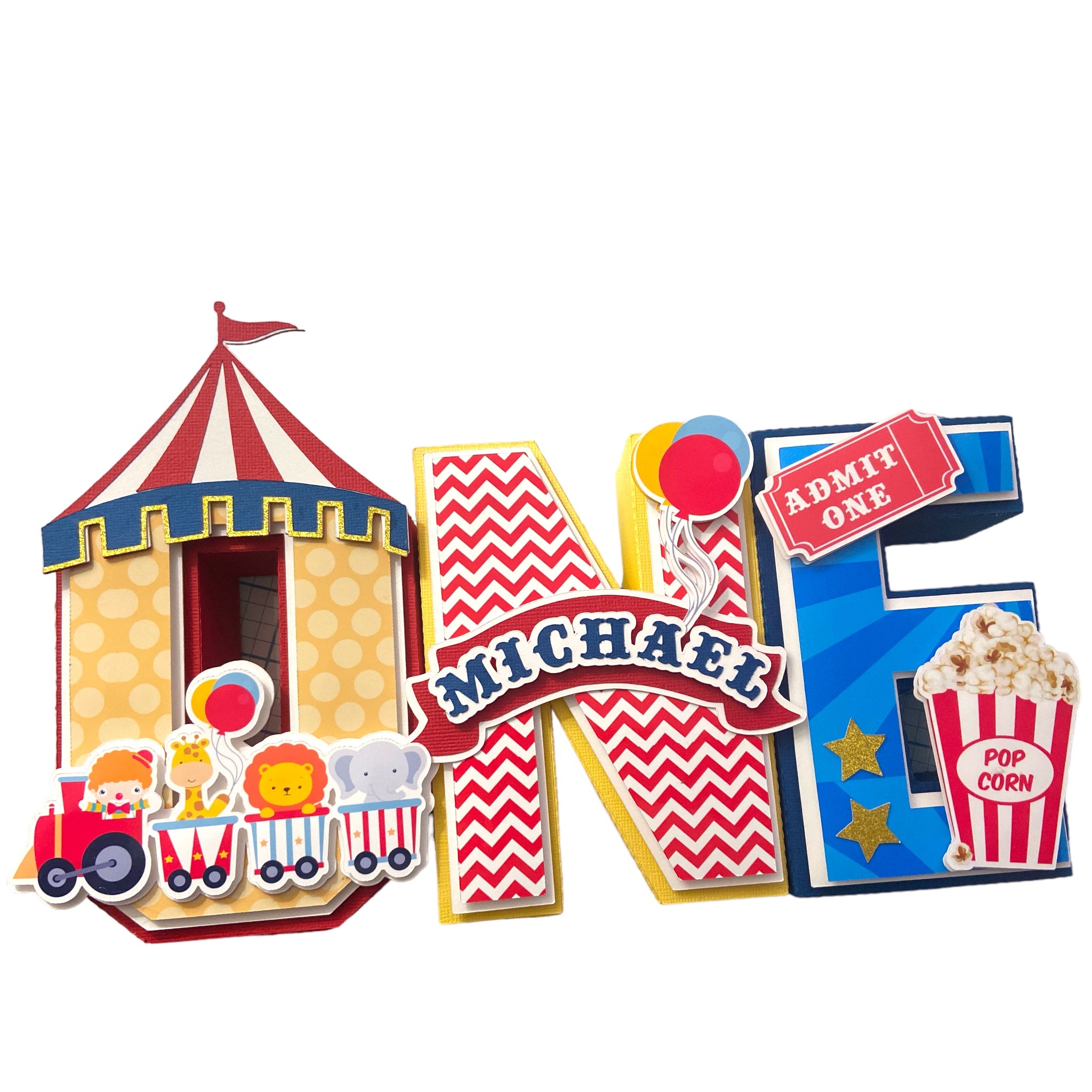 Plim Plim 3D Letters, Plim Plim Party Decorations, Plim Plim Birthday,  Circus Theme 