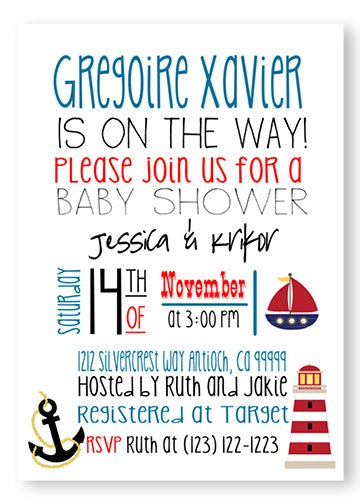 Nautical Baby Shower Invitations - Invitetique